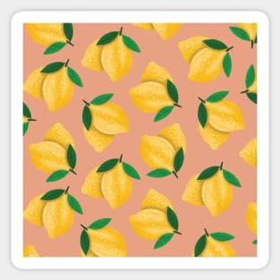 Lemon Pattern Orange Background Sticker